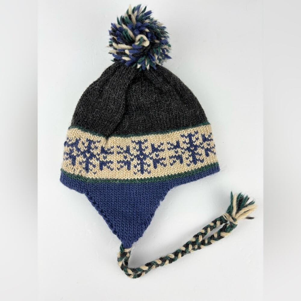 Old Sun Knits Fair Isle Wool Trapper Winter Hat